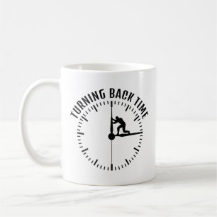 Väntar tillbaka tid kaffemugg