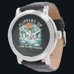 Väntar upp mig står med Penguins underbara motstån Armbandsur<br><div class="desc">Lustigt motstånd mot prislappar. Jag står med penguins</div>