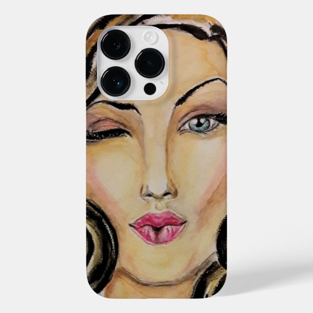 Väntar Woman Funny iphone case (Baksida)