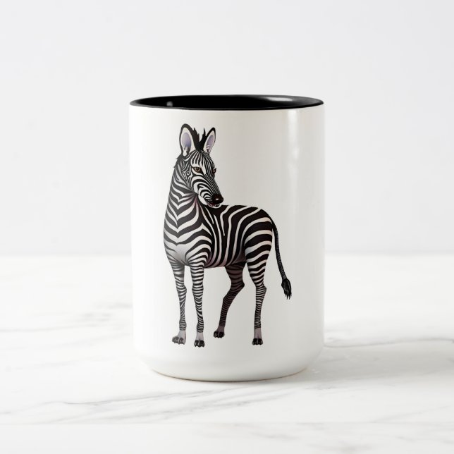 Väntar ZebraMug Två-Tonad Mugg (Center)