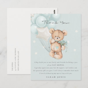 Väntebubbla för ballong för kute, blått björn vykort