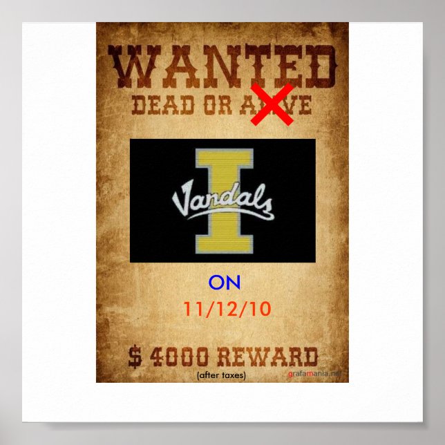 Vanted Dead eller Alive-Vandals Poster (Framsidan)