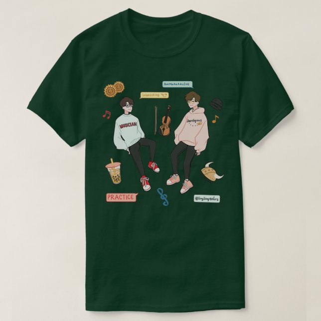Vänteläge Violins etikettuppsättning  T Shirt (Design framsida)