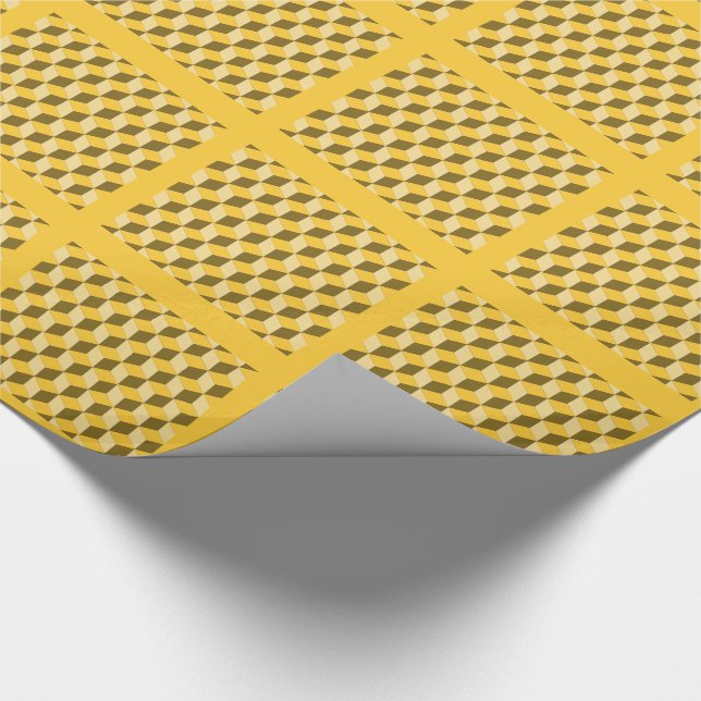 Vänteomslag - lappar med tre dimensionsblock presentpapper (Hörn)