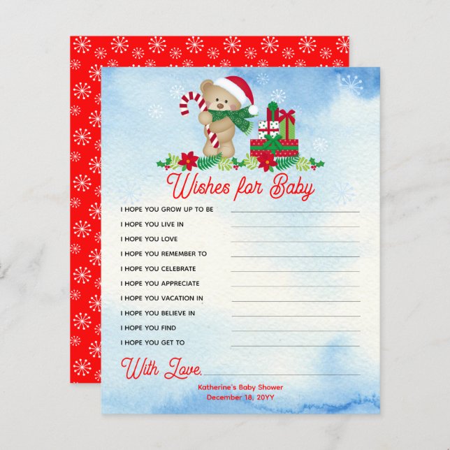 Väntetid för julklapp Önskemål för Baby (Fram/baksida)