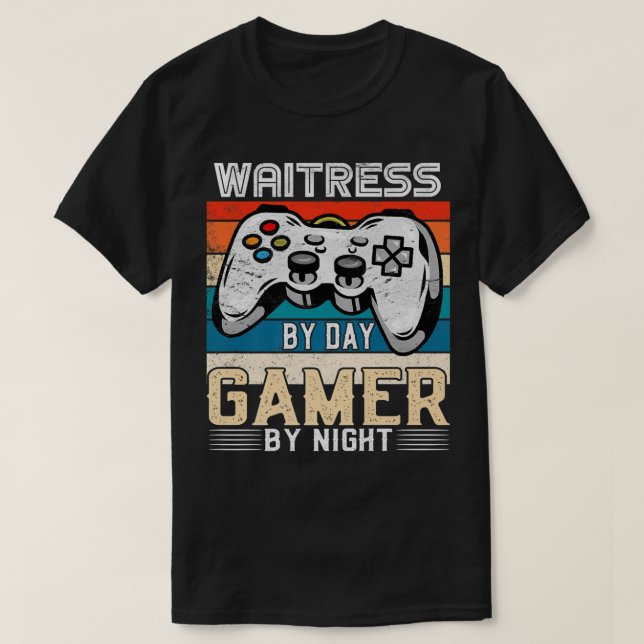 Väntetid per dag-spelare vid nattspel för videospe t shirt (Design framsida)