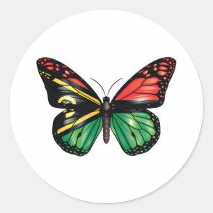 Vanuatu butterfly monarch flagga Tri-Blend-shirt Runt Klistermärke