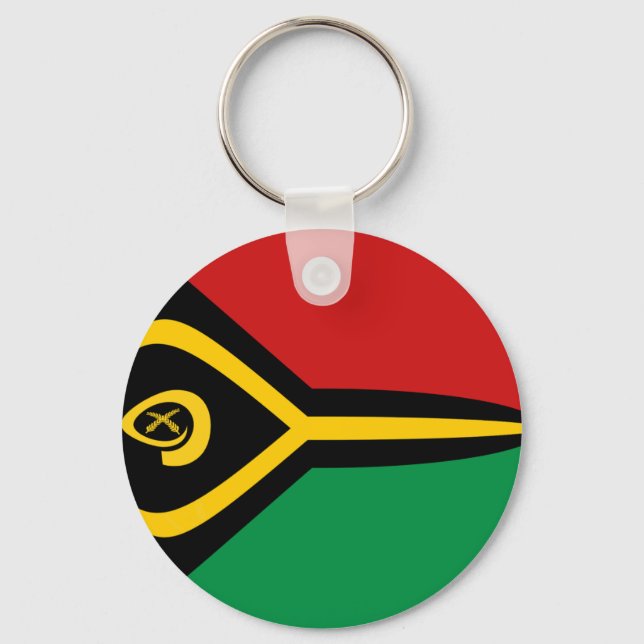 Vanuatu Fisheye Flagga Keychain Nyckelring (Framsida)