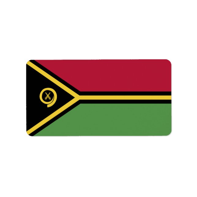 Vanuatu flagga adressetikett (Framsidan)