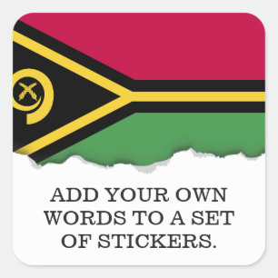 Vanuatu Flagga Fyrkantigt Klistermärke