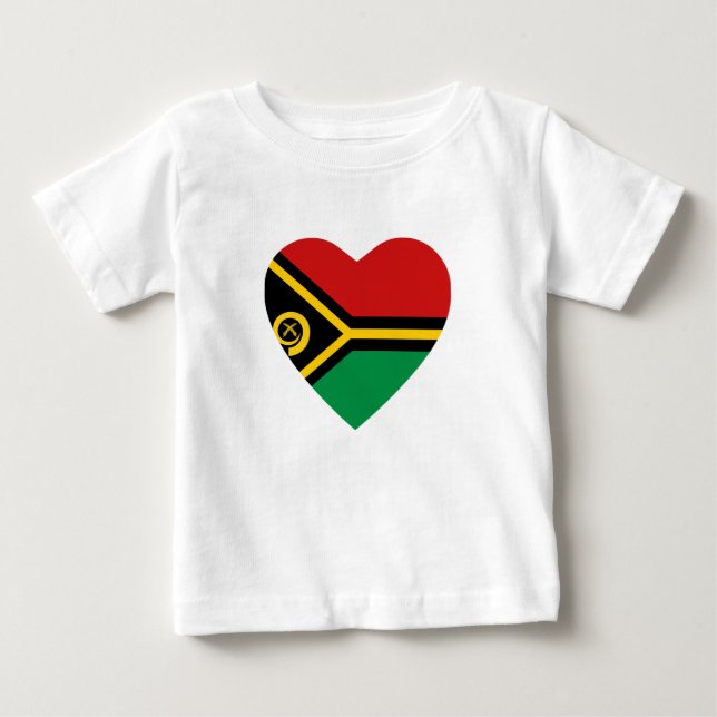 Vanuatu Flagga Heart T-Shirt (Framsida)