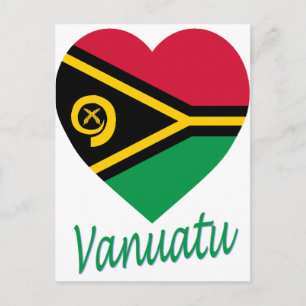 Vanuatu Flagga Heart Vykort