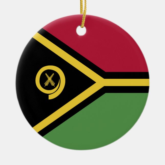 Vanuatu flagga julgransprydnad keramik (Framsidan)