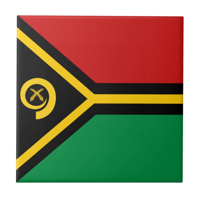 Vanuatu Flagga Keramisk Platta Kakelplatta (Framsidan)