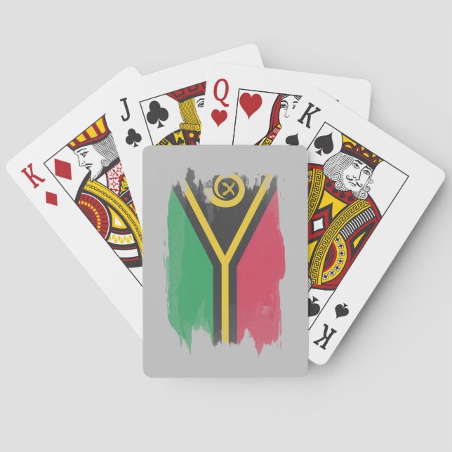 Vanuatu-flagga-penseldrag, nationell flagga casinokort (Baksidan)