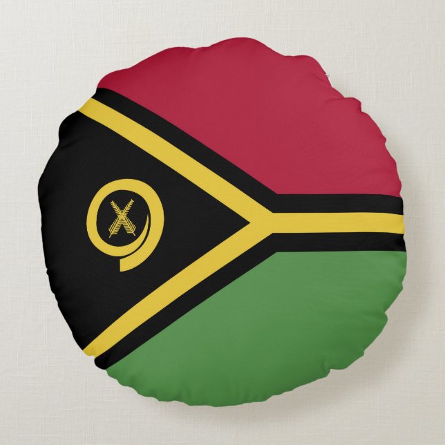Vanuatu flagga rund kudde (Baksidan)