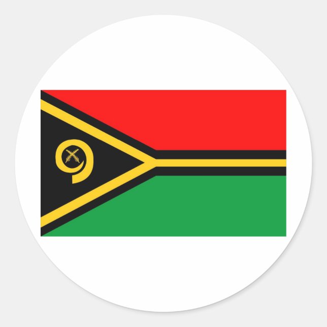 Vanuatu flagga runt klistermärke (Framsida)