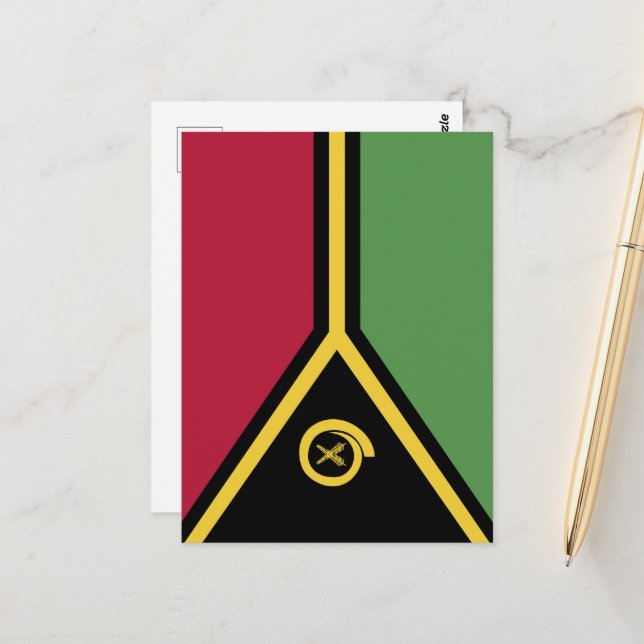 Vanuatu flagga vykort (Fram/Back In Situ)