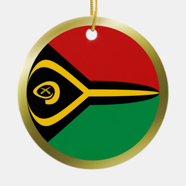 Vanuatu flaggprydnad julgransprydnad keramik (Framsidan)
