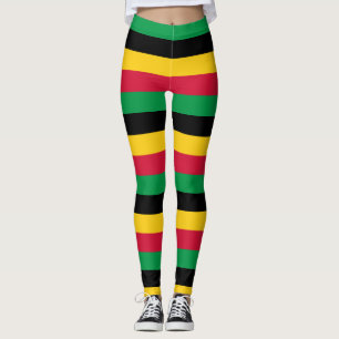 Vanuatu National Flagga Färg Vågrät Stripe Leggings