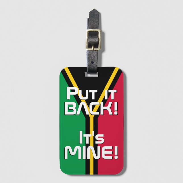 Vanuatu National Flagga Funny Patriotic Bagagebricka (Framsida vertikal)