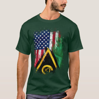 Vanuatu Och Amerikan Med Flagga pojke T Shirt