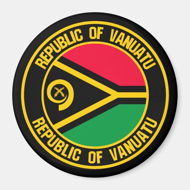 Vanuatu Round Emblem Magnet (Framsidan)