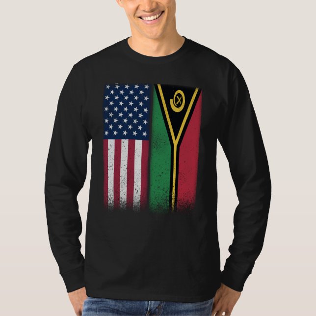 Vanuatu Vanuatu American Flags Proud USA Vanuatu T Shirt (Framsida)