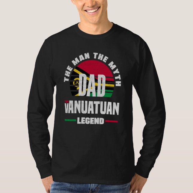 Vanuatu Vanuatuan Vanuatu Flag Fathers Day T Shirt (Framsida)