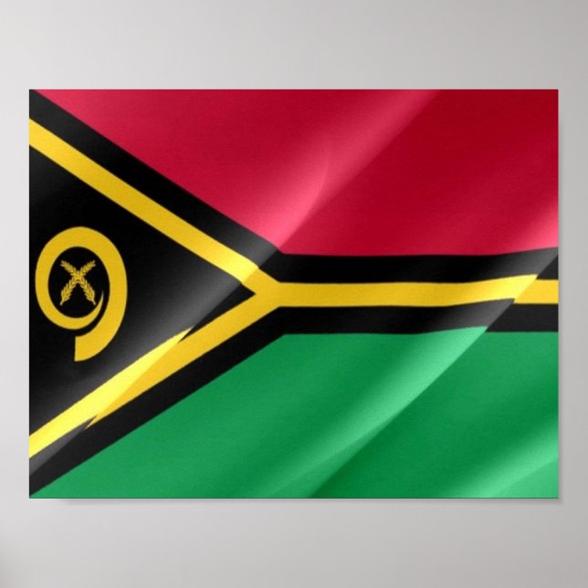 Vanuatu - Wave Flagga - Poster (Framsidan)