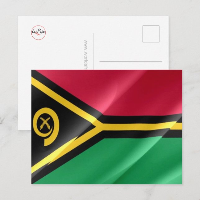 Vanuatu - Wave Flagga - Vykort (Fram/baksida)