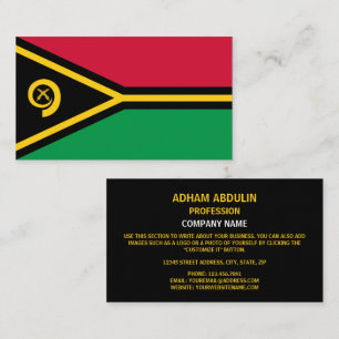 Vanuatuan Flagga, Flagga Vanuatu Visitkort