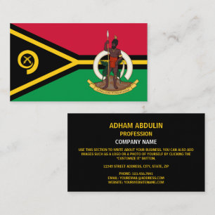 Vanuatuan Flagga & Jacka av Arm, Vanuatu Flagga Visitkort