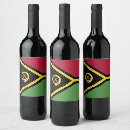 Vanuatus flagga vinflaska etikett