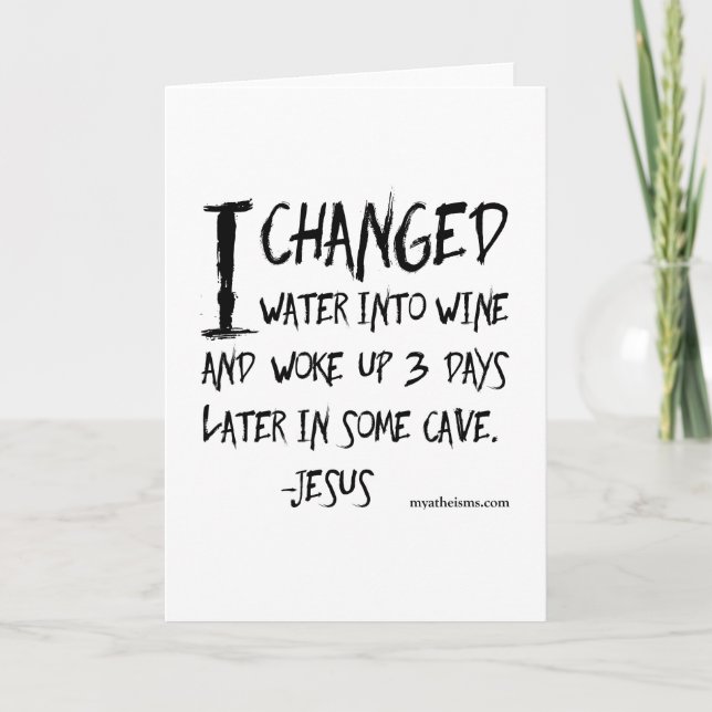 Vanvördigt och uppsluppet ateistord kort (Framsida)