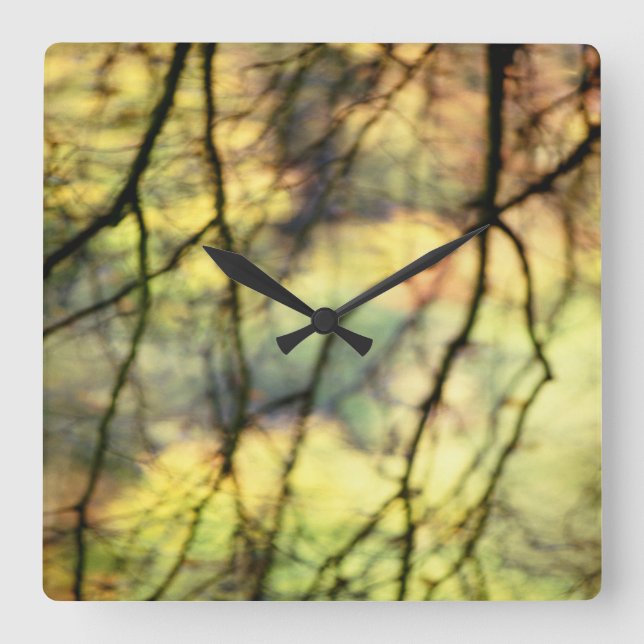 Väpande träd fyrkantig klocka (Framsida)