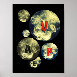 Vape cirklar röker moln poster