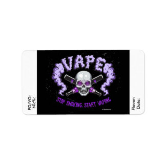 Vape | DIY E-Juice Label Lila Skull av VapeGoat Adressetikett