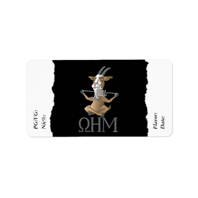 Vape | DIY E-Juice Label Ohm Goat by VapeGoat Adressetikett (Framsidan)