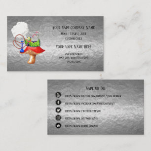 VAPE Hookah Silver Business Social Media Visitkort