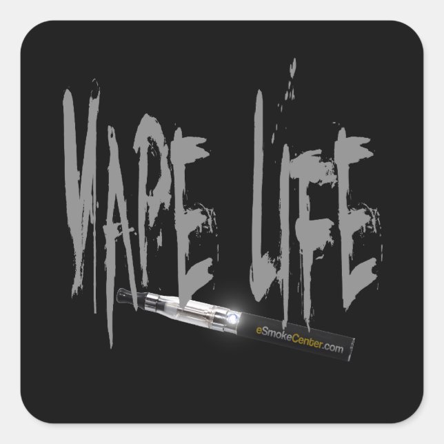 Vape Life! Fyrkantigt Klistermärke (Framsida)