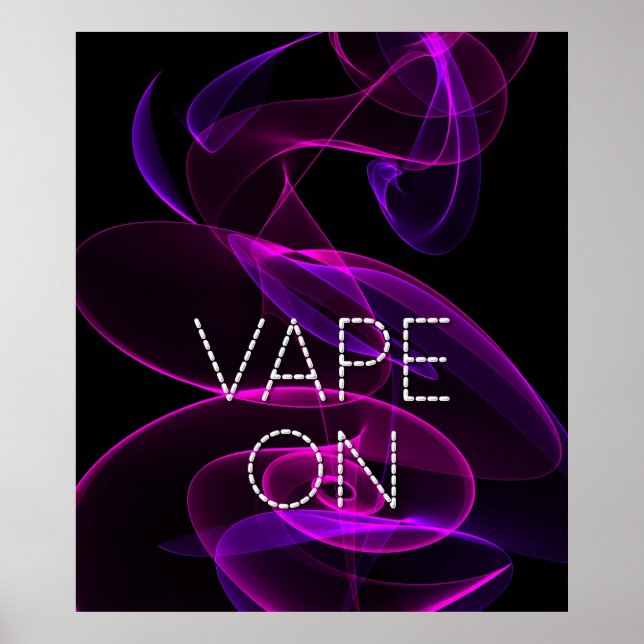 Vape On Mörk Rosa Smoke Poster Skriv ut (Framsidan)