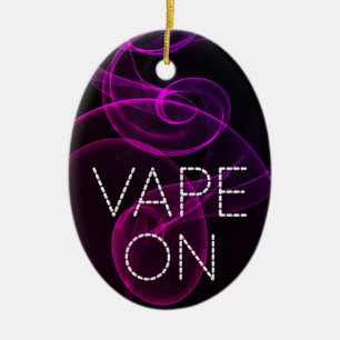 Vape på rosa purpurfärgad Grunge röker Julgransprydnad Keramik