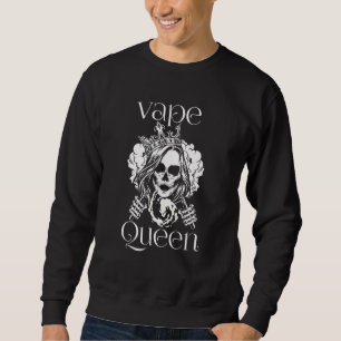 Vape Queen Skalle Gotisk Vaping Design Lång Ärmad Tröja