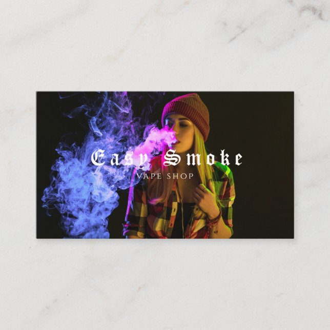 Vape Rökaffär Butik Elektronisk Cigarett Visitkort (Framsida)