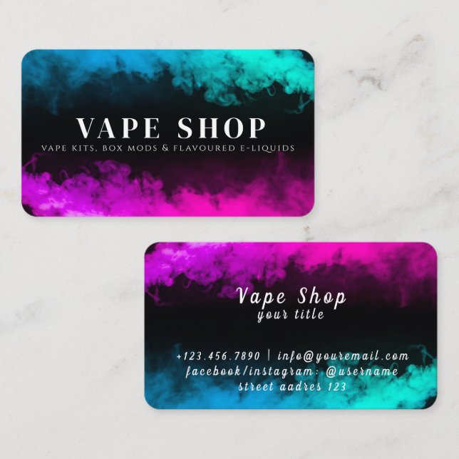 Vape Shop-Affärskort Visitkort (Fram/baksida)