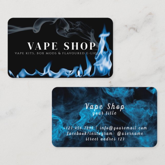 Vape Shop-Affärskort Visitkort (Fram/baksida)