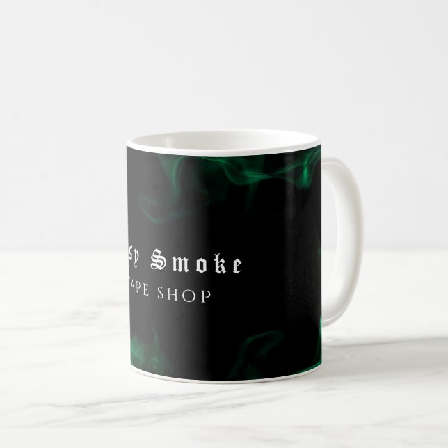 Vape Shop Grönt Business Kaffemugg (Framsida höger)