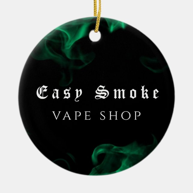 Vape Shop-Grönt Julgransprydnad Keramik (Framsidan)