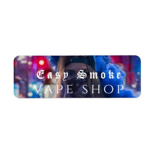 Vape Shop Smoke Black Business Returadress Etikett